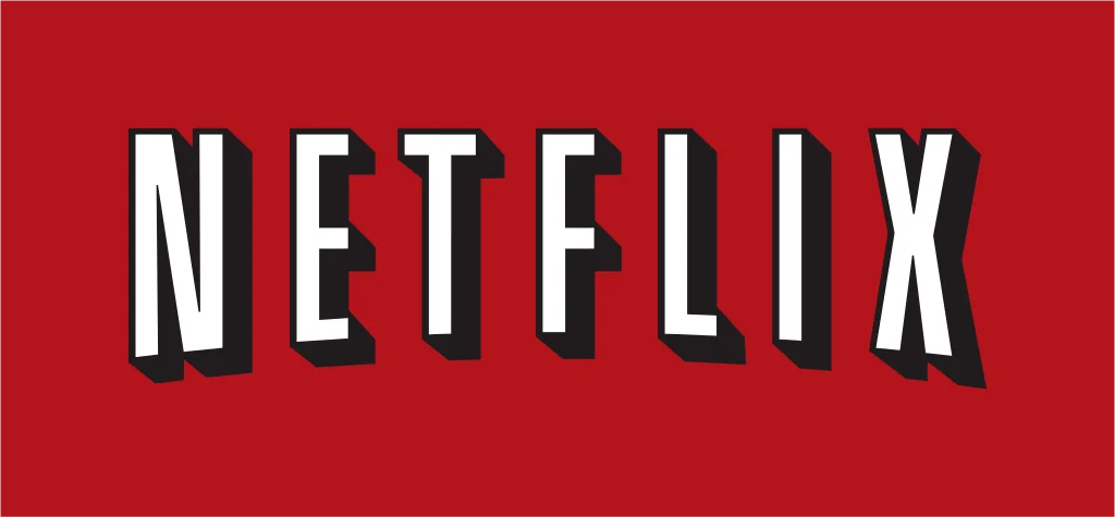 Netflix wordmark on a red background
