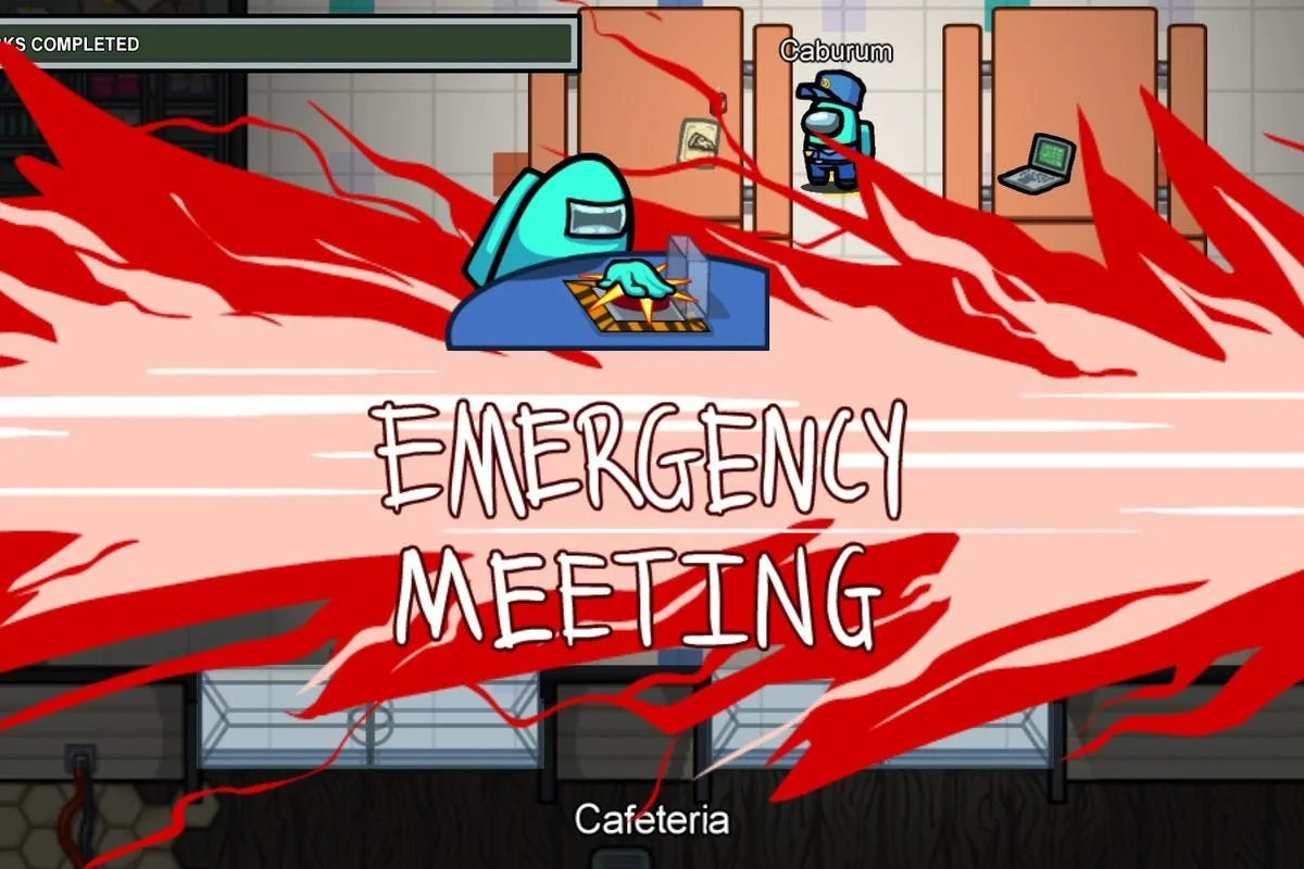 An Among Us emergency meeting screen